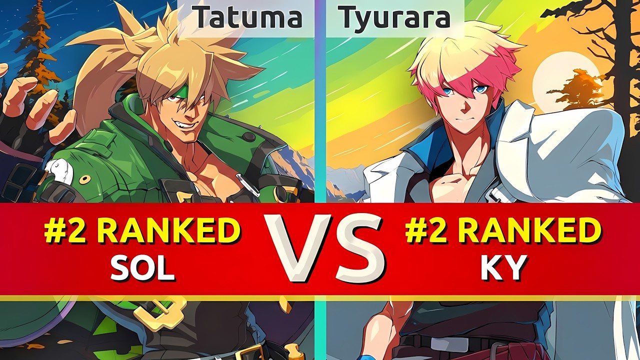 GGST ▰ Tatuma (#2 Ranked Sol) vs Tyurara (#2 Ranked Ky). High Level Gameplay