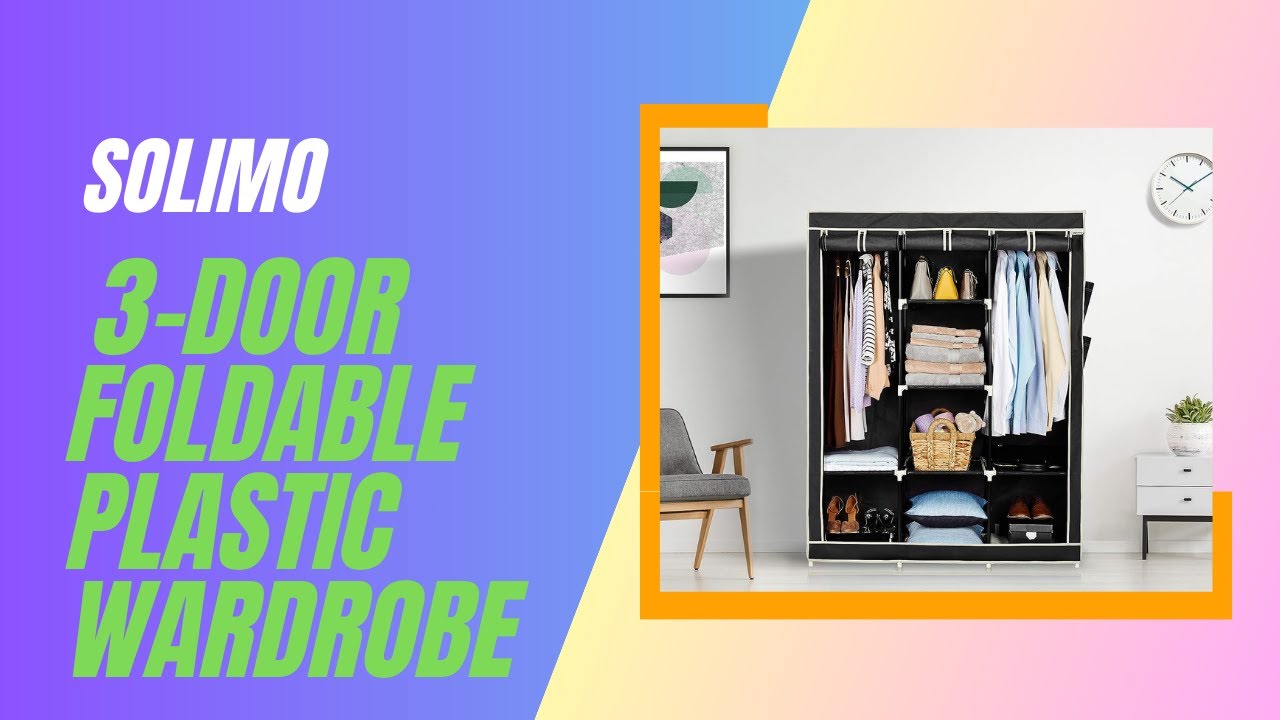 Amazon Brand - Solimo 3-Door Foldable Plastic Wardrobe with many features