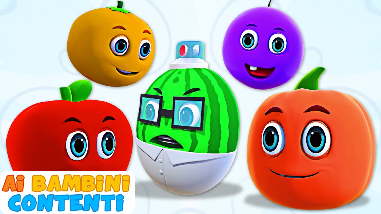 🍓🍍Canzone dei cinque frutti carini | Impara i numeri🍊 | Canzoni per bambini | ABC Italian