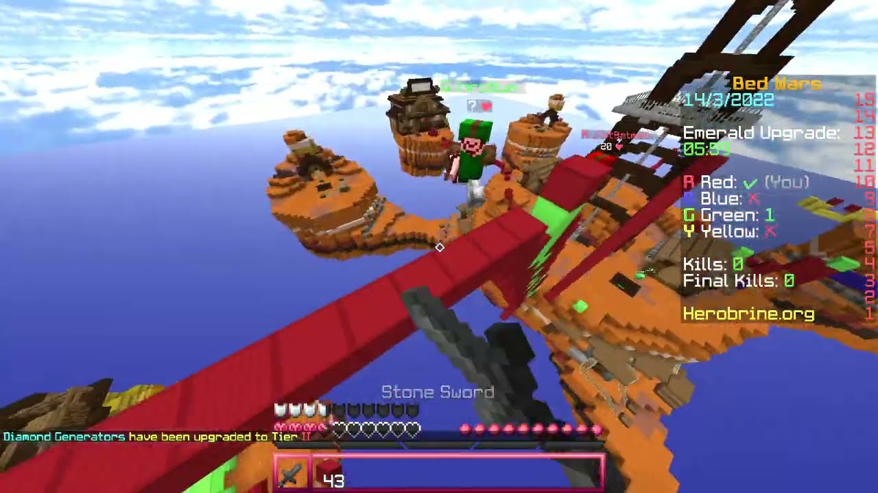 Perfect TNT jump for victory in Minecraft Bedwars. #minecraft #bedwars #tntjump #jester