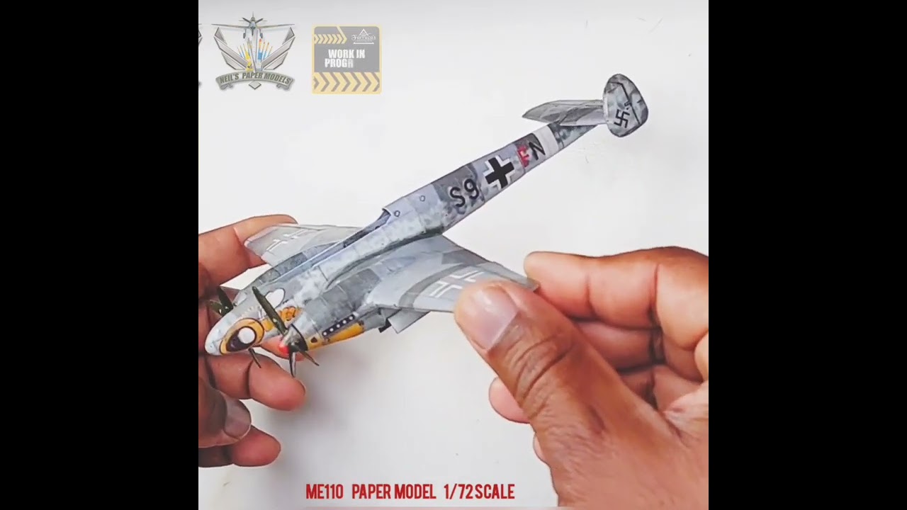 Messerschmitt Bf110 papermodel in 1/72 scale. #warbirds #worldwar2