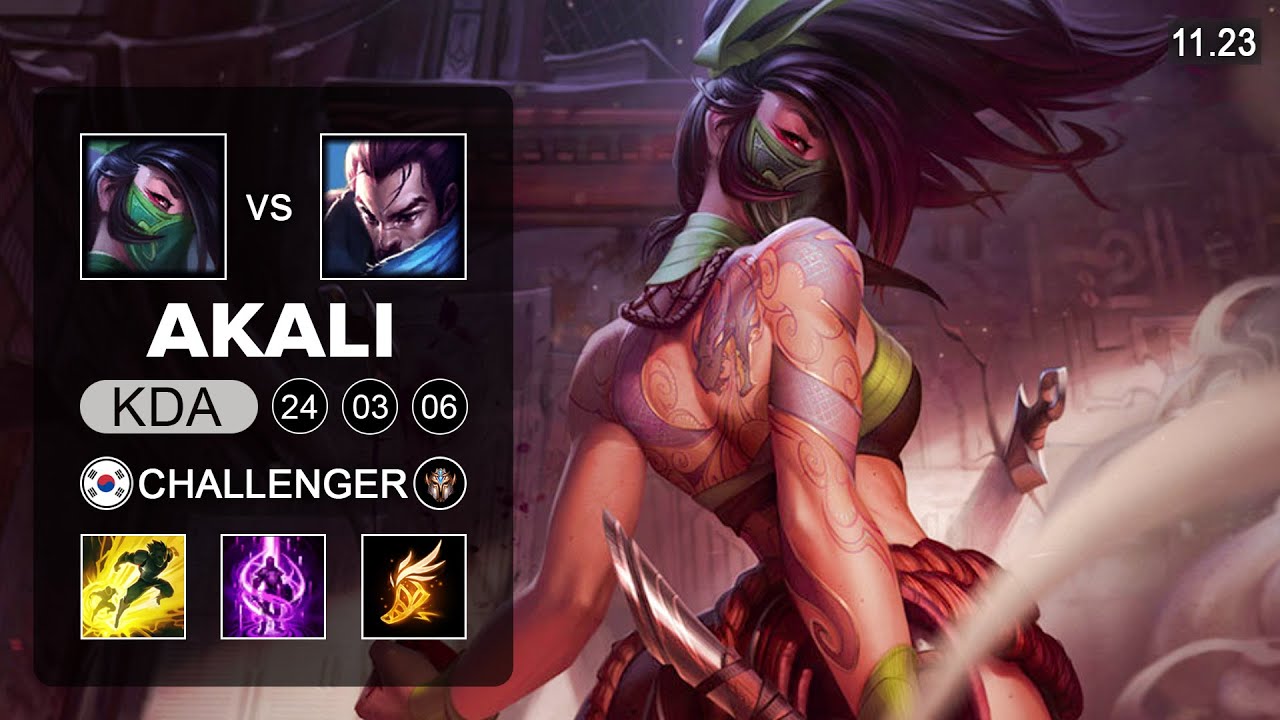 Akali Mid vs Yasuo - KR Challenger - PreSeason 12 Patch 11.23
