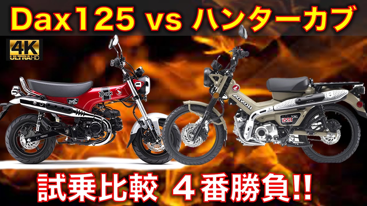 【試乗比較】ダックス125 vs ハンターカブ ４番勝負！快適さ、動力性能、ハンドリング、総合評価でチェック Dax125 vs Hunter Cub