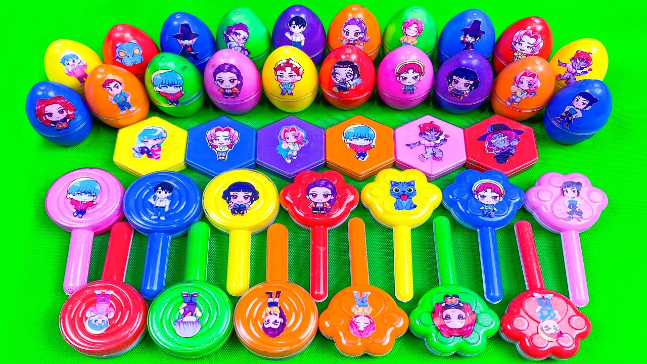 Rainbow Slime 🌈 KPOP DEMON HUNTERS Clay Slime Coloring Rumi, Mira, Zoey,   Satisfying ASMR Video
