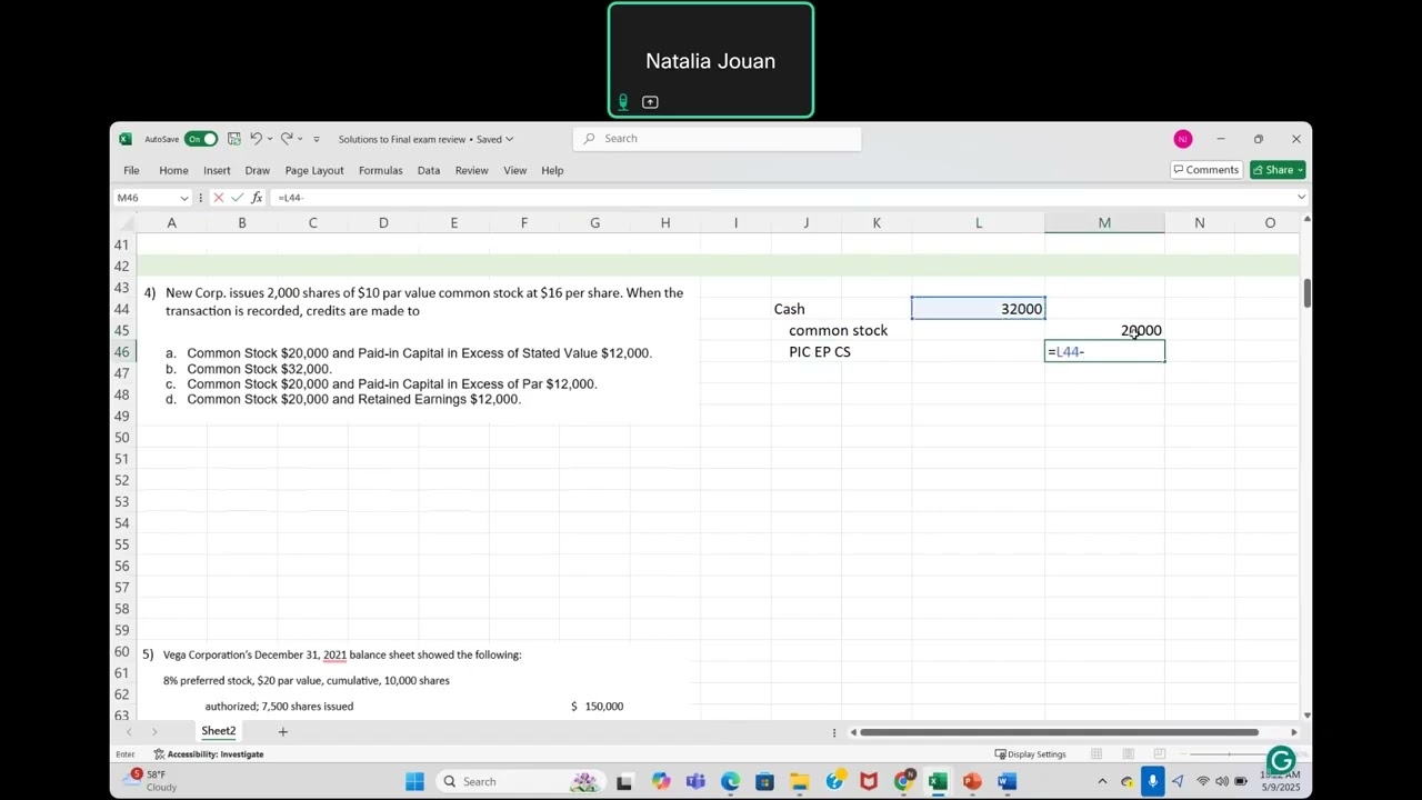 Financial Accounting Final Exam Review   Natalia Jouan