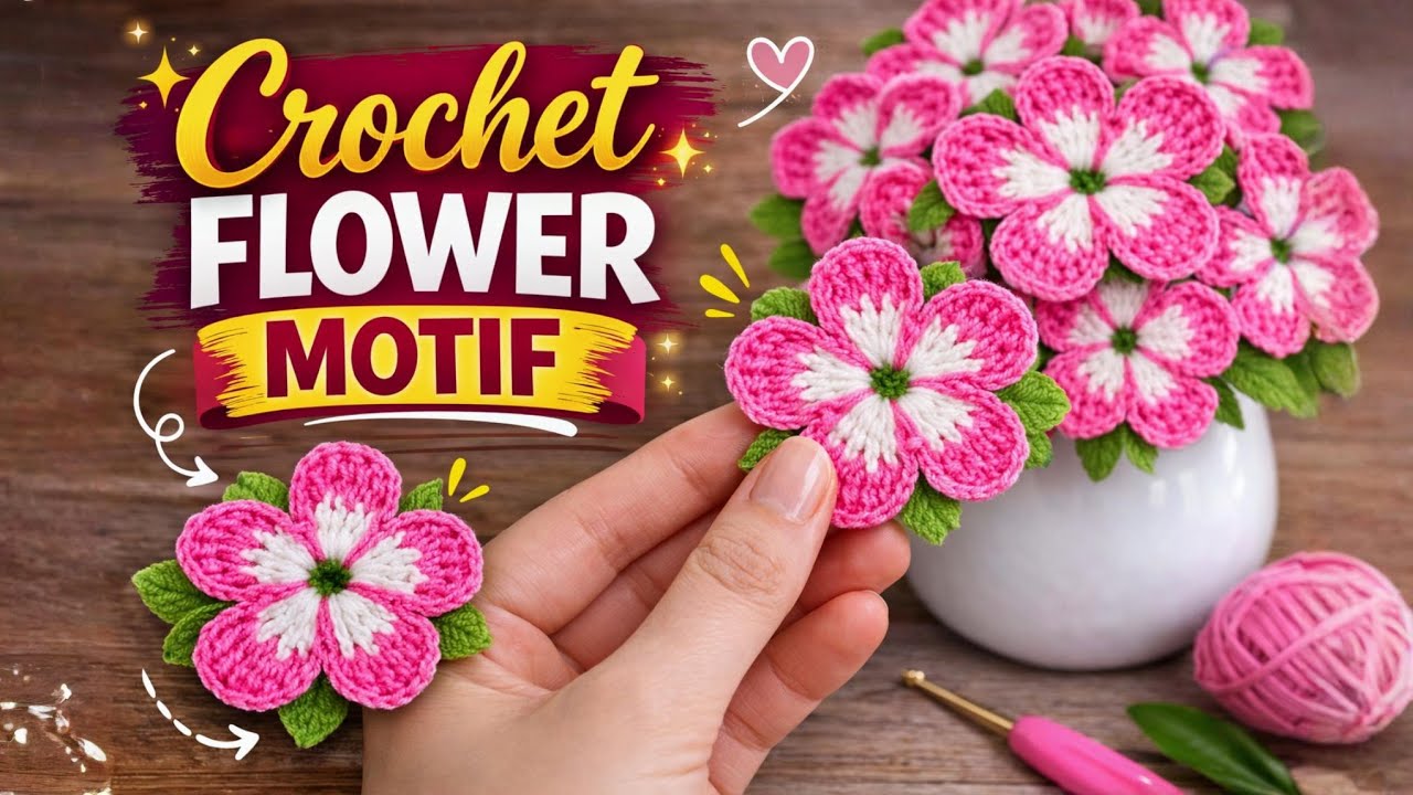 Wow, amazing! Easy crochet flower motif pattern tutorial. #crochet #knittig