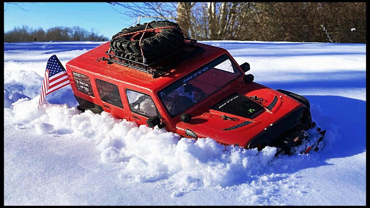BURIED MY RC JEEP RUBICON IN DEEP SNOW!!