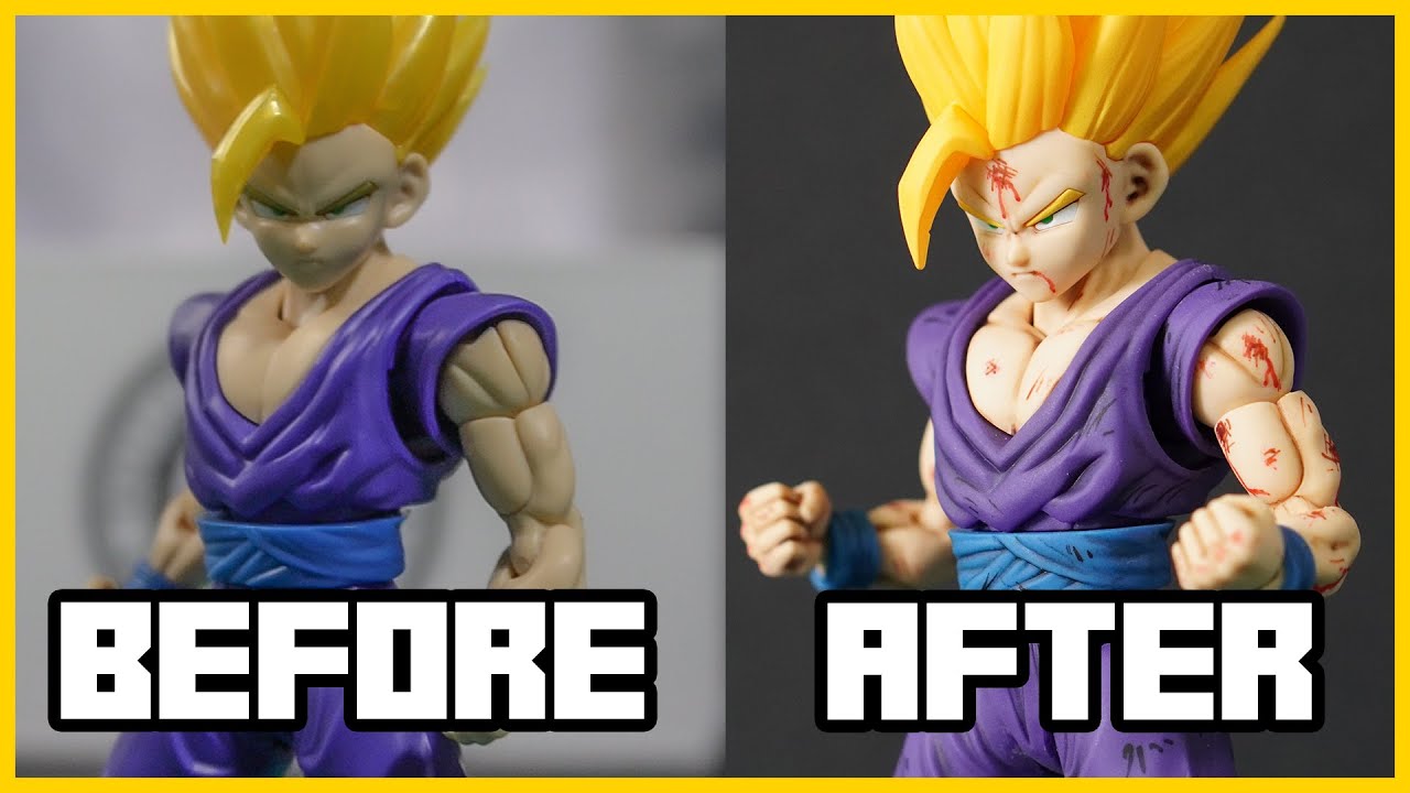 TUTORIAL: shading and battle damage fx on Figure-Rise Standard Super Saiyan 2 SON GOHAN