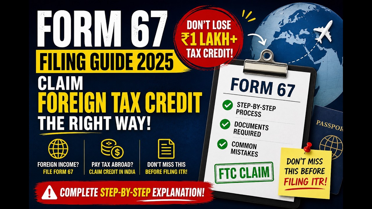 How to file form 67 Filing Guide FY 2025-26 | Claim Foreign Tax Credit Easily (Step-by-Step)