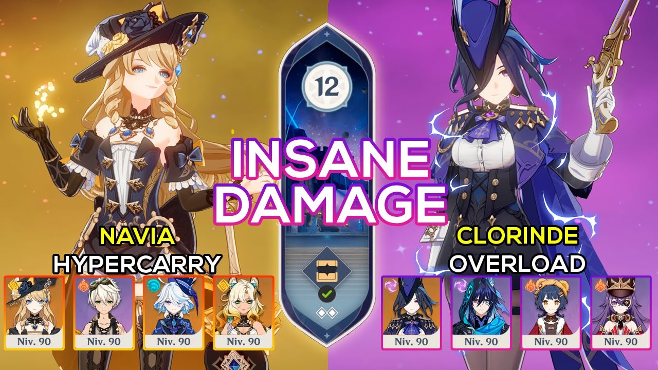C0 Clorinde Overload & C0 Navia Hypercarry - Spiral Abyss 5.5 - Genshin Impact