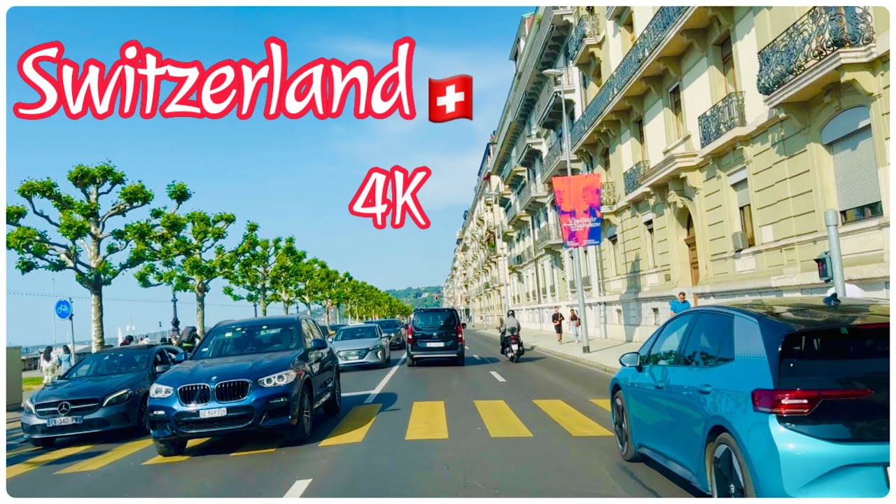 Driving in Switzerland | QUAI DE COLOGNY |Geneva amazing beautiful Road and city | RAC 🇨🇭#59#