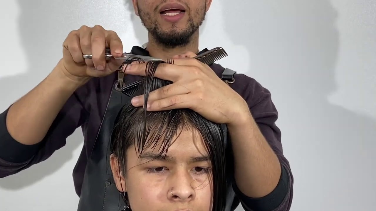 Así es Como Cortar el Cabello Largo con tijera con los pasos adecuados 😱video Tutorial Barber shop