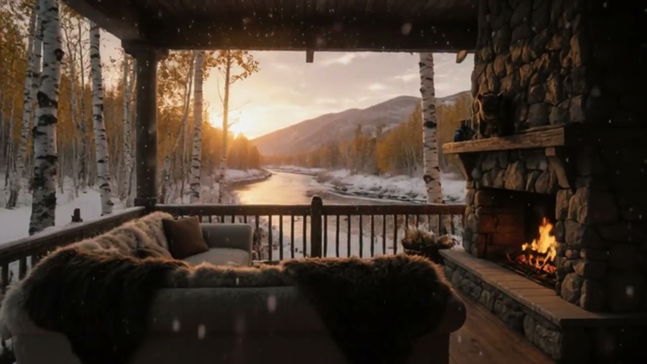 1 Hour Cozy Couch Sunset 🌅 Soft Golden Light for Relaxing, Reading & Unwinding