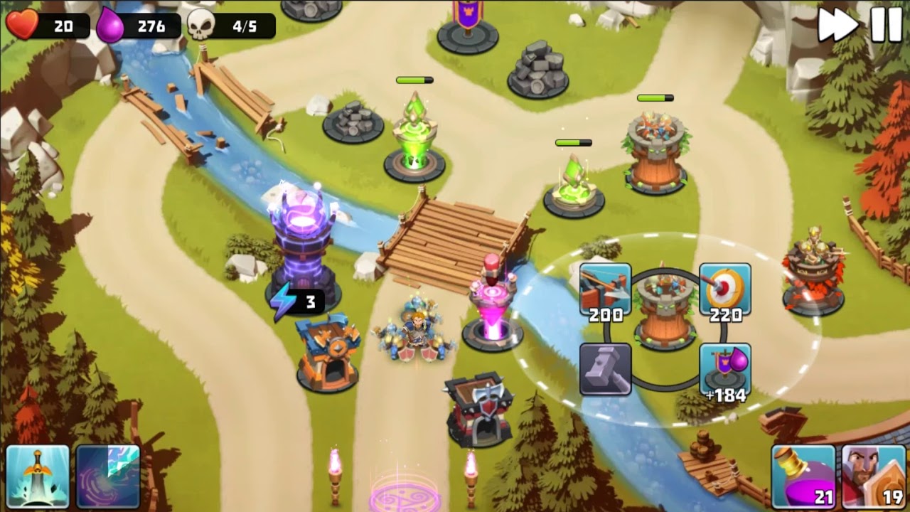 Castle Creeps TD - Chapter 8 Level 29 Bridge Battle 3 Stars (Without Sentinel)