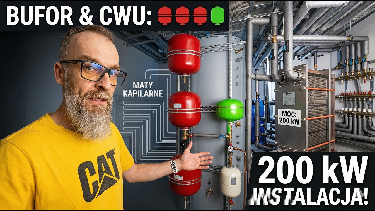 Kotłownia/maszynownia z wymiennikiem 200kW – po co aż 5 naczyń wzbiorczych?