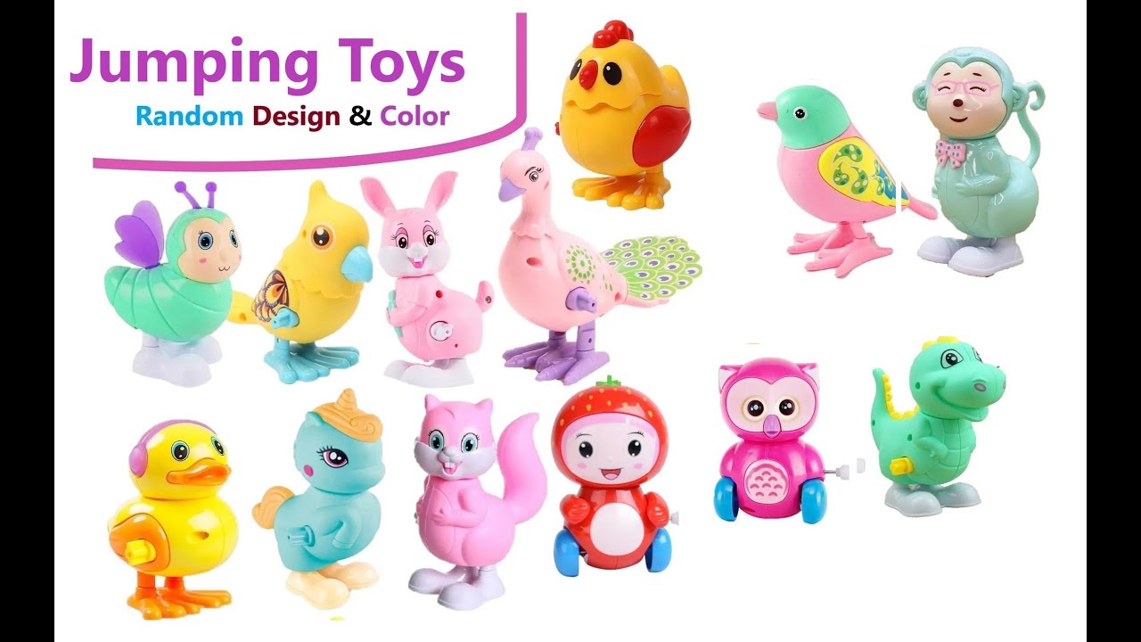 ADKD Colorful Key Wind up Bird and Animal Jumping Walking Toys (Random Design and Color)