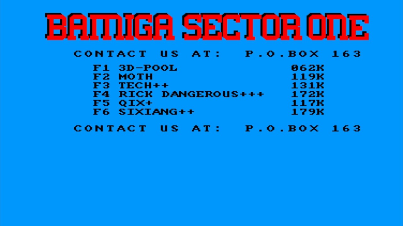 Bamiga pack 1 Bamiga Sector One 1989 Amiga