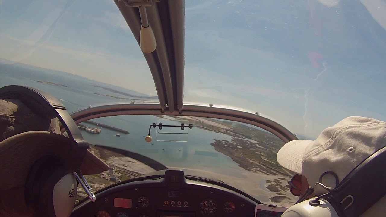 Inishmore (Inis Mor) island landing, Aran Isles Jodel D150 cockpit camera, Ireland flying