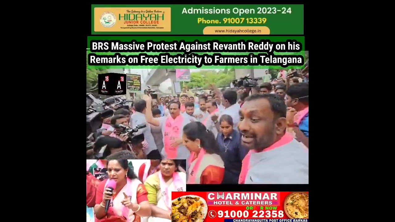 Massive Protest BRS Against Revanth Reddy Remarks on Farmers