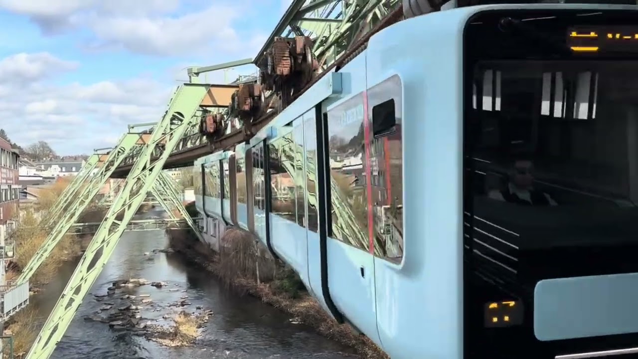 Wuppertal Danglebahn Schwebebahn. Only electric elevated railway with hanging cars in the world!
