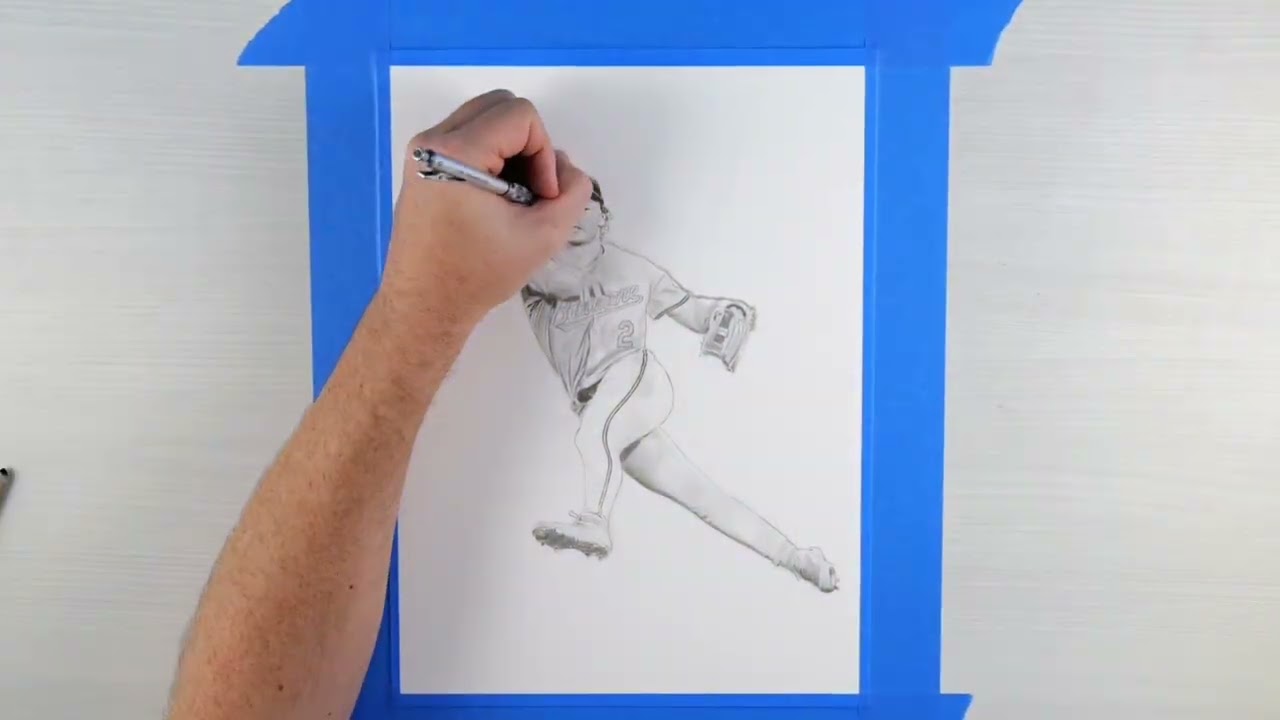 Time-lapse drawing of Gunnar Henderson's 2025 Topps card