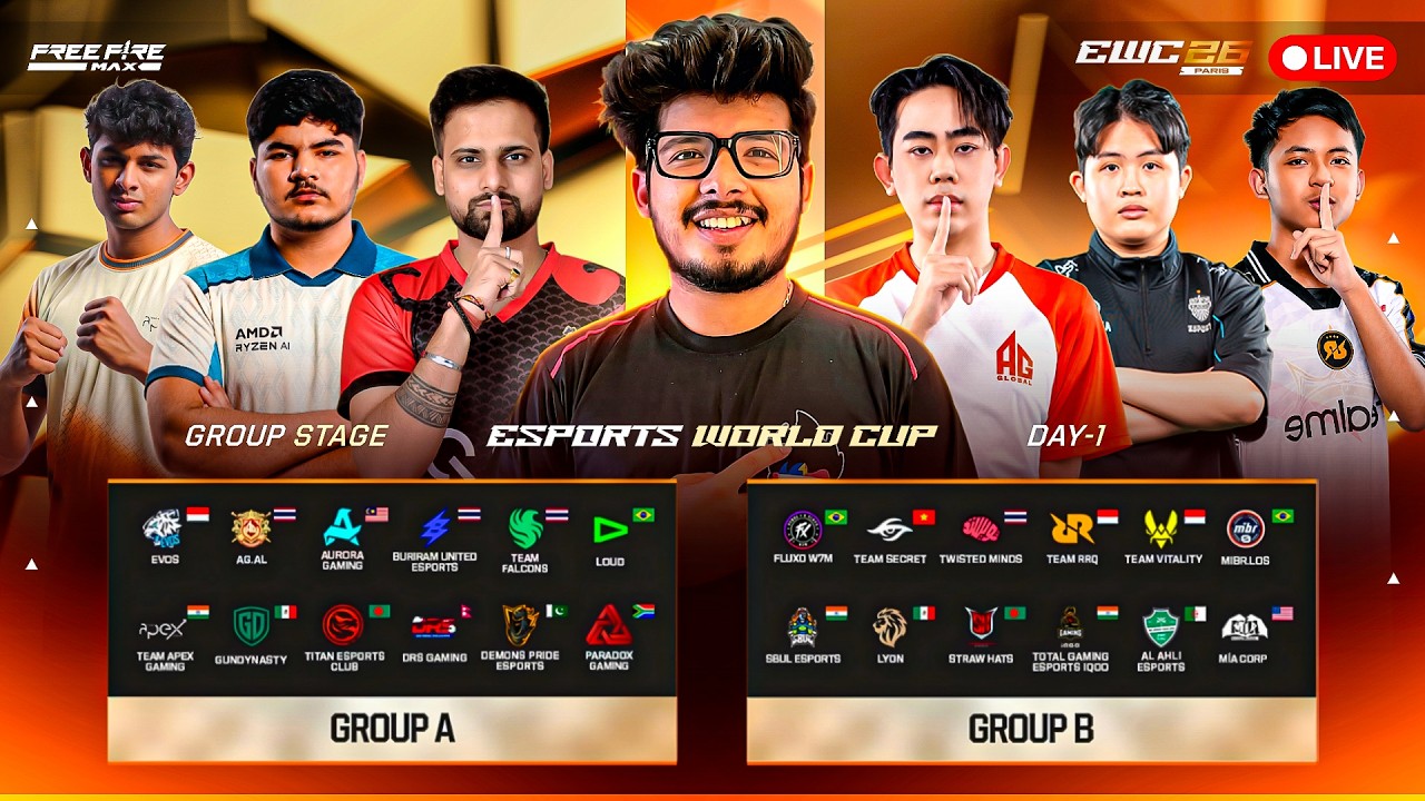 🔴 TSG LIVE 🔥 TG, S8UL  IN EWC26 GROUP STAGE DAY 2 | TSG WATCH PARTY | FREE FIRE LIVE 🔥