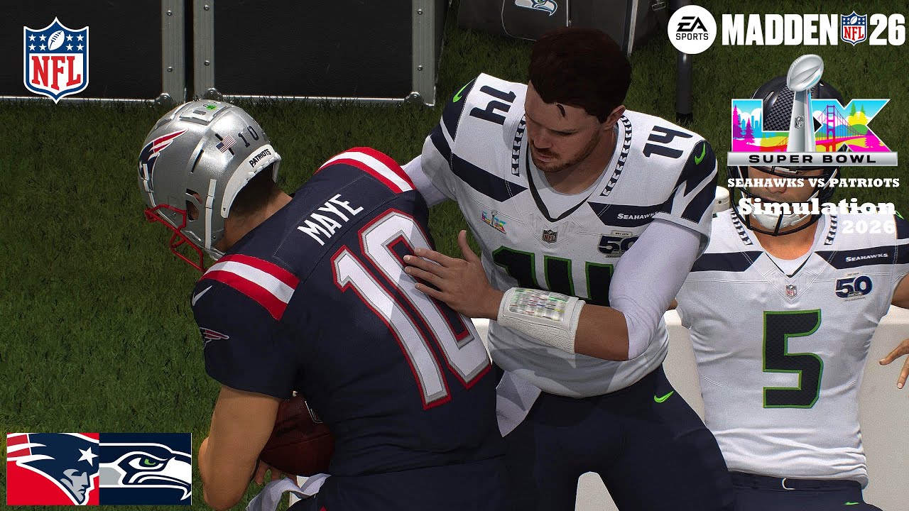 MADDEN 26 SUPER BOWL 60 SEAHAWKS VS PATRIOTS SIMULATION 2026 PS5 4K GAME PLAY