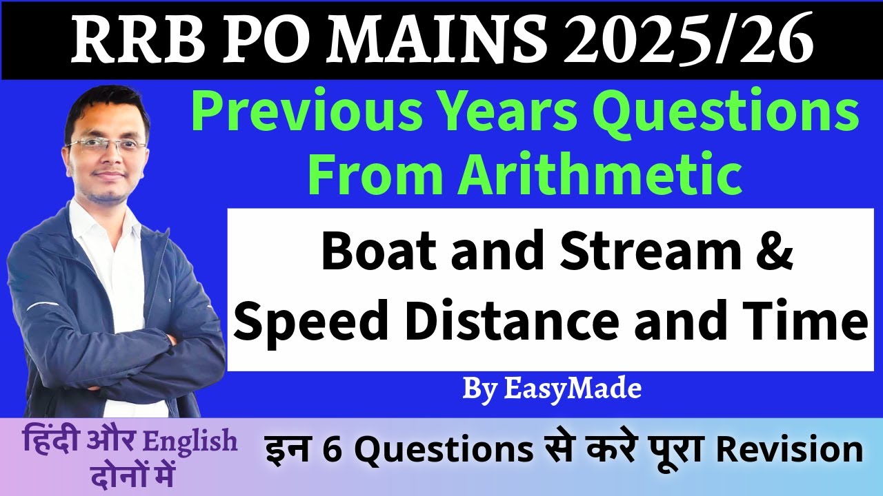 Speed Time and Distance and Boat and Stream Previous Year Questions ( RRB PO Mains)