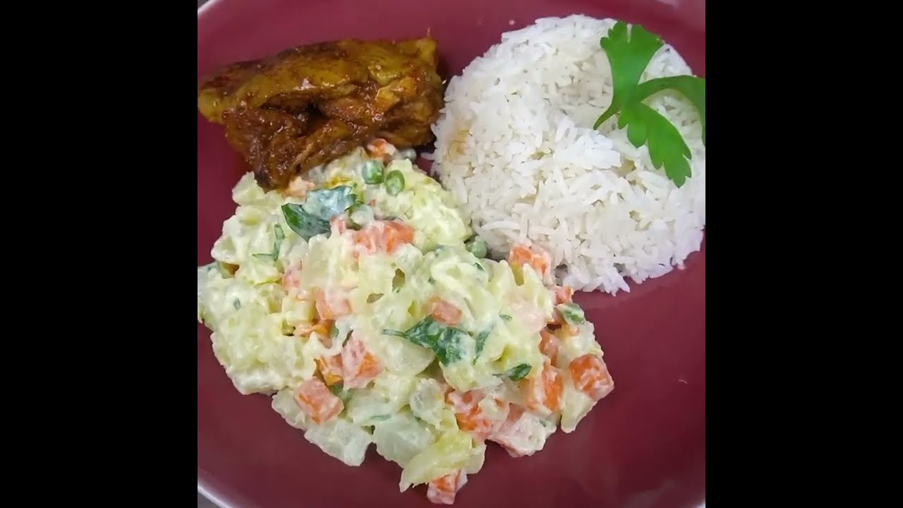 POLLO AL HORNO CON ENSALADA BLANCA | RECETA PERUANA