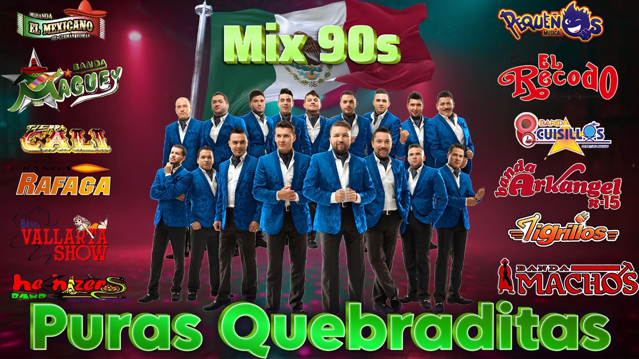 Puras Quebraditas 90s 💃 Mi Banda El Mexicano, Banda Ark&aacute;ngel R-15 y M&aacute;s | Lo Mejor de la Tecnobanda