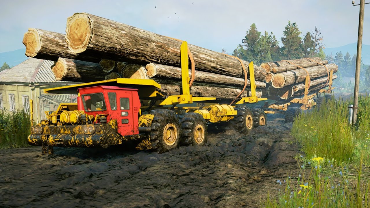 SnowRunner - Custom Log Truck 8x8 - Long Trailer Offroad Transport Logging