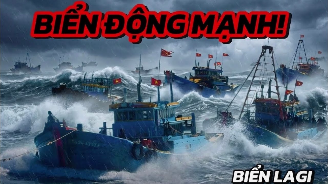 Biển Động Mạnh! Hàng Loạt Ghe Giã Cào Đôi Chạy Vào Cửa Biển La Gi Núp Sóng