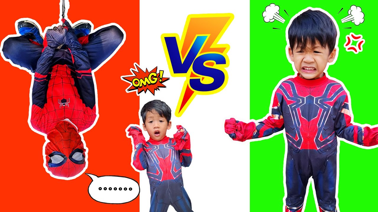 สไปเดอร์แมนตัวจริง VS สไปเดอร์แมนตัวปลอม I ช่วยด้วยค่า !? สไปเดอร์แมนแย่งขนม I หนูดีมาแล้วจ้า