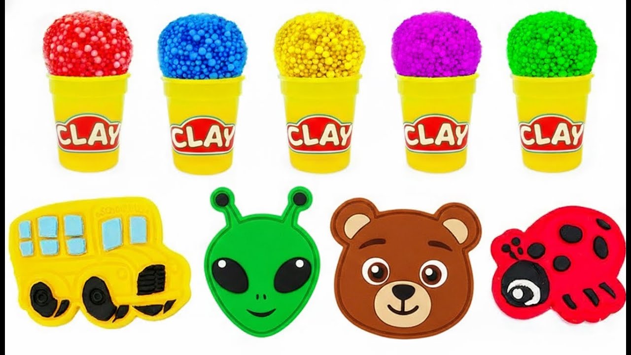 Create with Colorful Clay Molds | Preschool Toddler Video