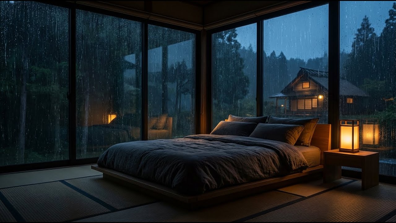 Magical Rain Sounds & Felt Piano in Rainy Forest Cabin for Better Sleep and Recovery 💤🌲