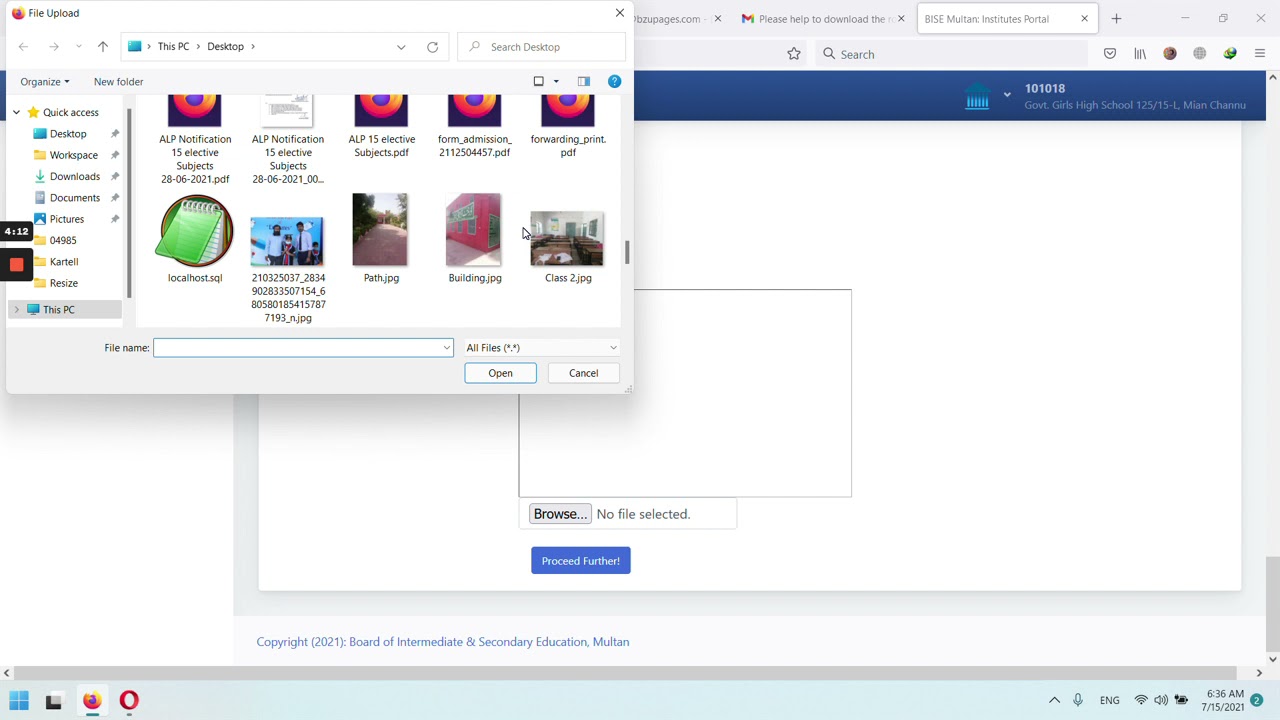 BISE Multan Institutes Portal &mdash; Mozilla Firefox