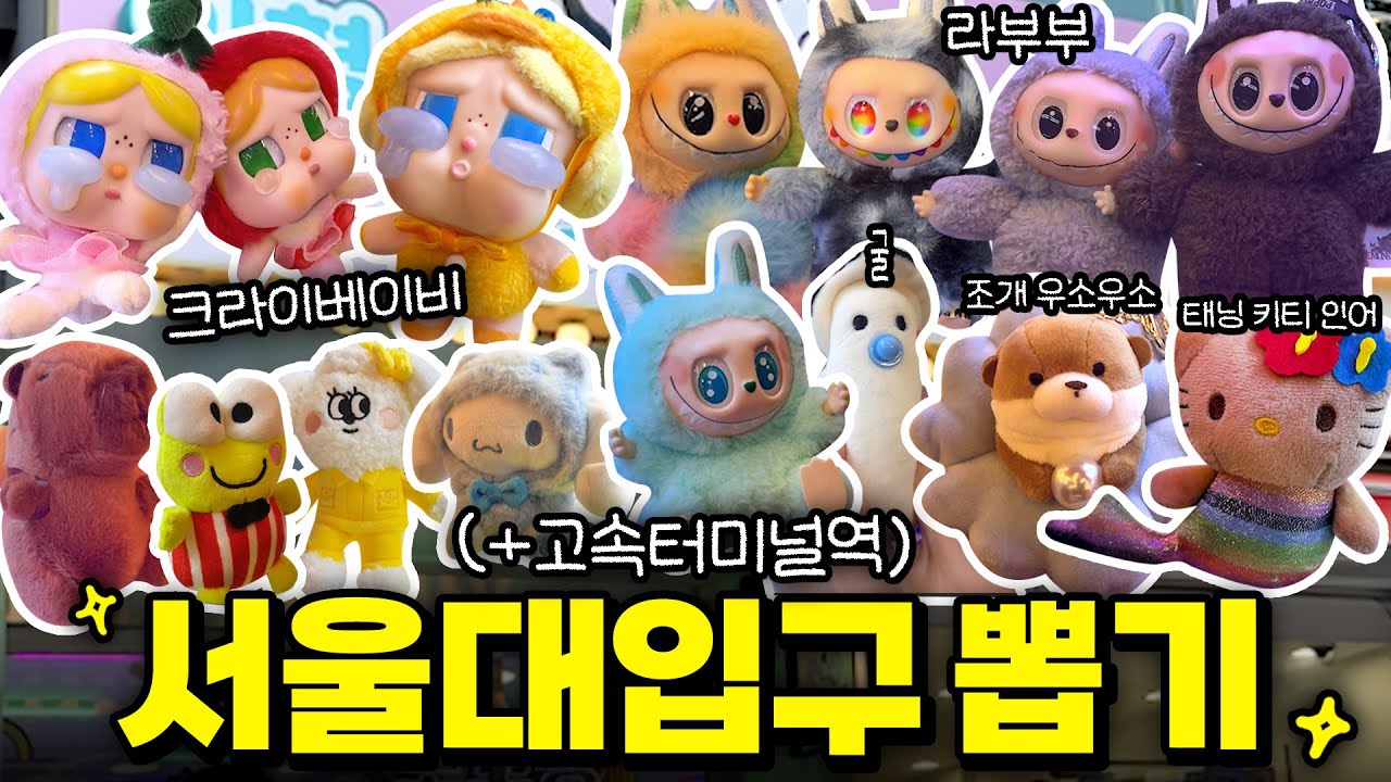 ✧ 라부부, 크라이베이비 잔뜩 뽑아보자!!🔥 서울대입구 ✧ 고터 인뽑 투어 #인형뽑기 #서울대입구 #고속터미널역