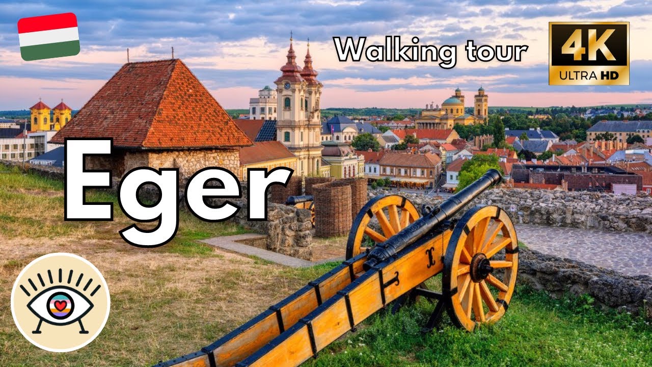 Эгер, Венгрия [4K] HDR ✅ «Пешеходная экскурсия» Прогулка с субтитрами!
