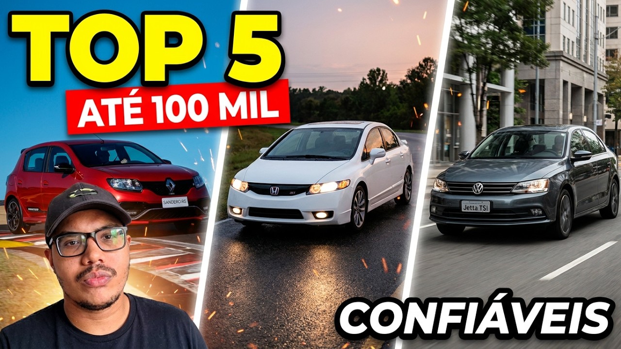 TOP 5 CARROS ESPORTIVOS CONFIÁVEIS ATÉ 100 MIL REAIS 