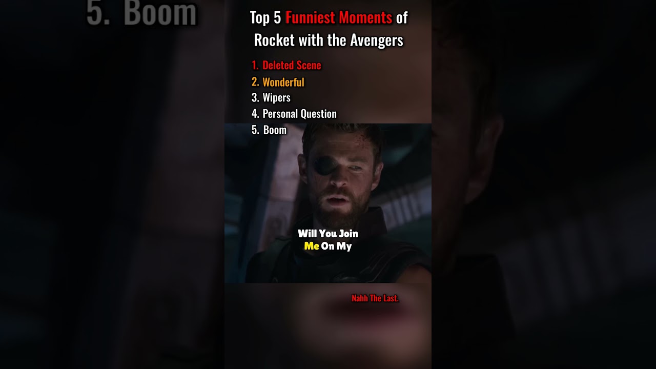 Top 5 Funniest Moments of Rocket with the Avengers. 😂