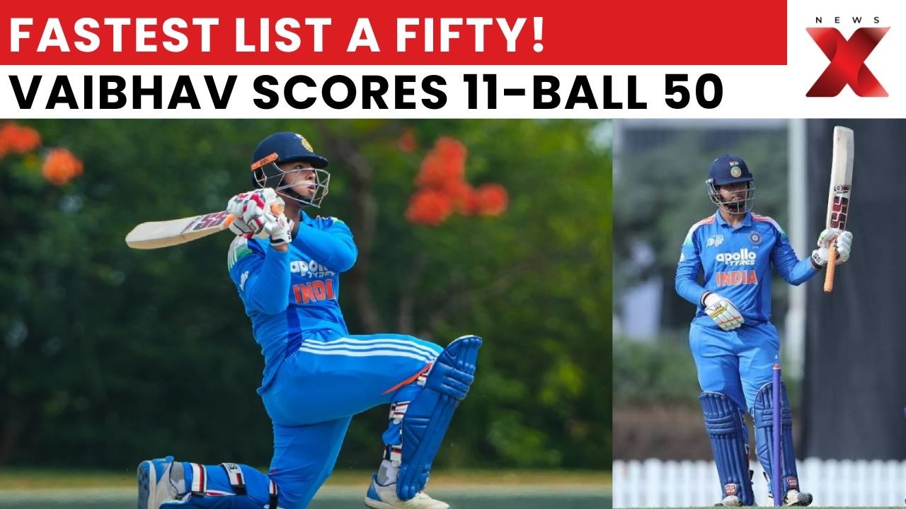 15-Year-Old Vaibhav Sooryavanshi Smashes Fastest List A Fifty in 15-Balls | NewsX