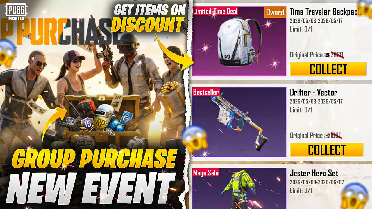 Get Old Items On Discount 🤩 | New Group Purchase Event | Full Details | PUBGM 