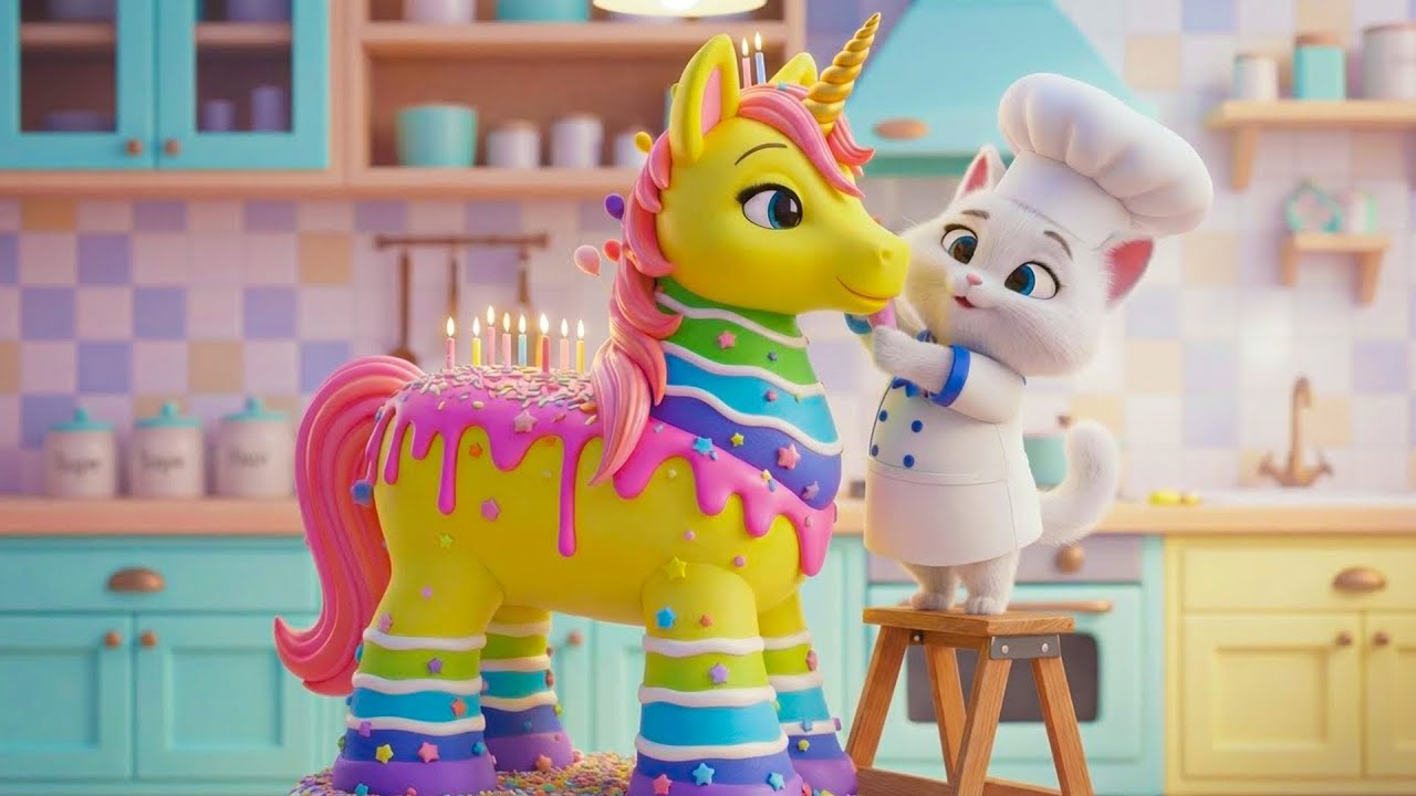 Cute Kitten Bakes Mini Cake Birthday Surprises for Friends on Noel Day 🎄🍰🐱