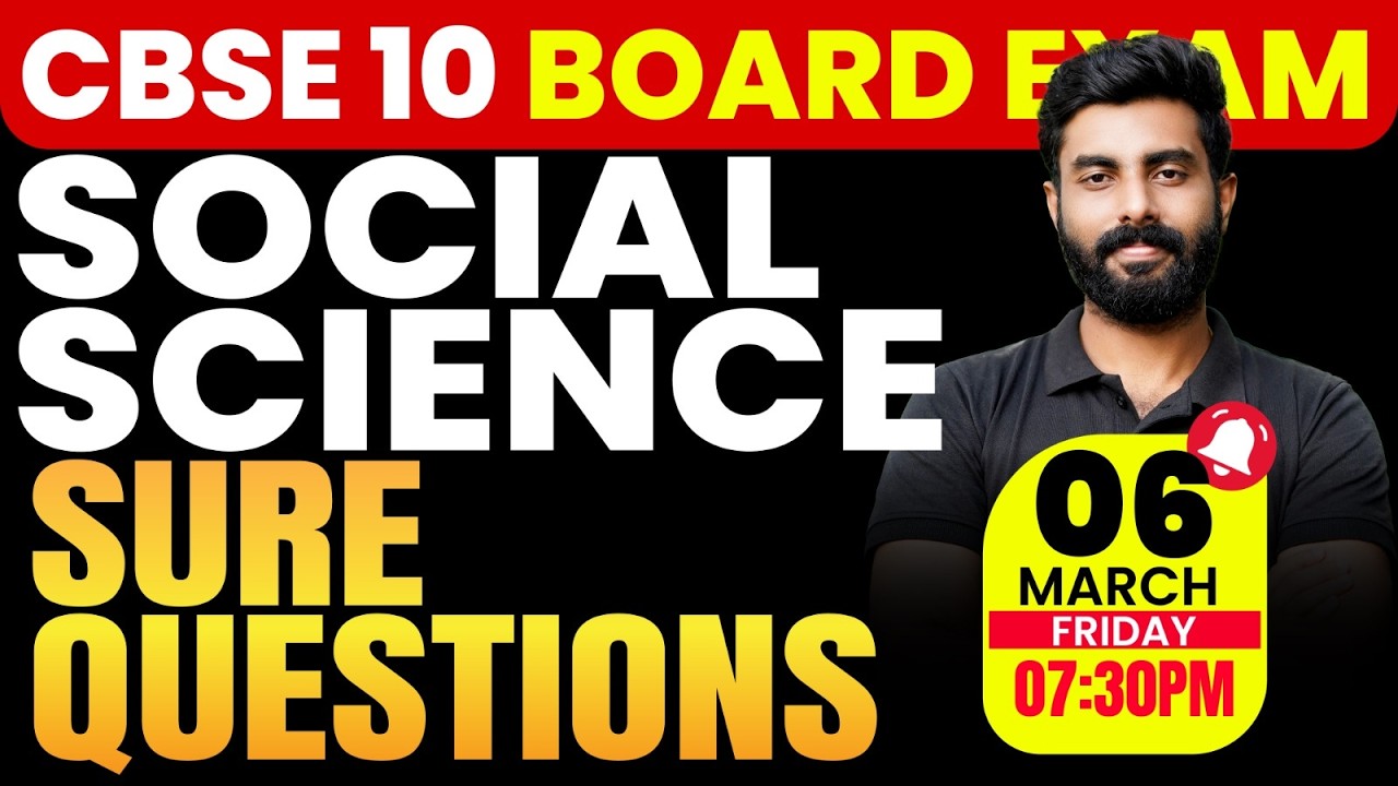 CBSE Class 10 Social Board Exam | Sure Questions | Exam Winner