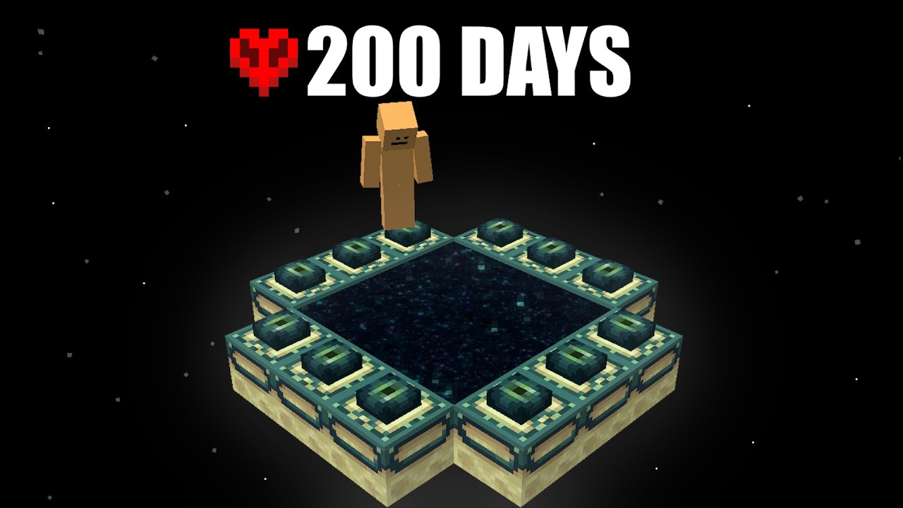 I Survived 200 Days With Just an End Portal (Hardcore)