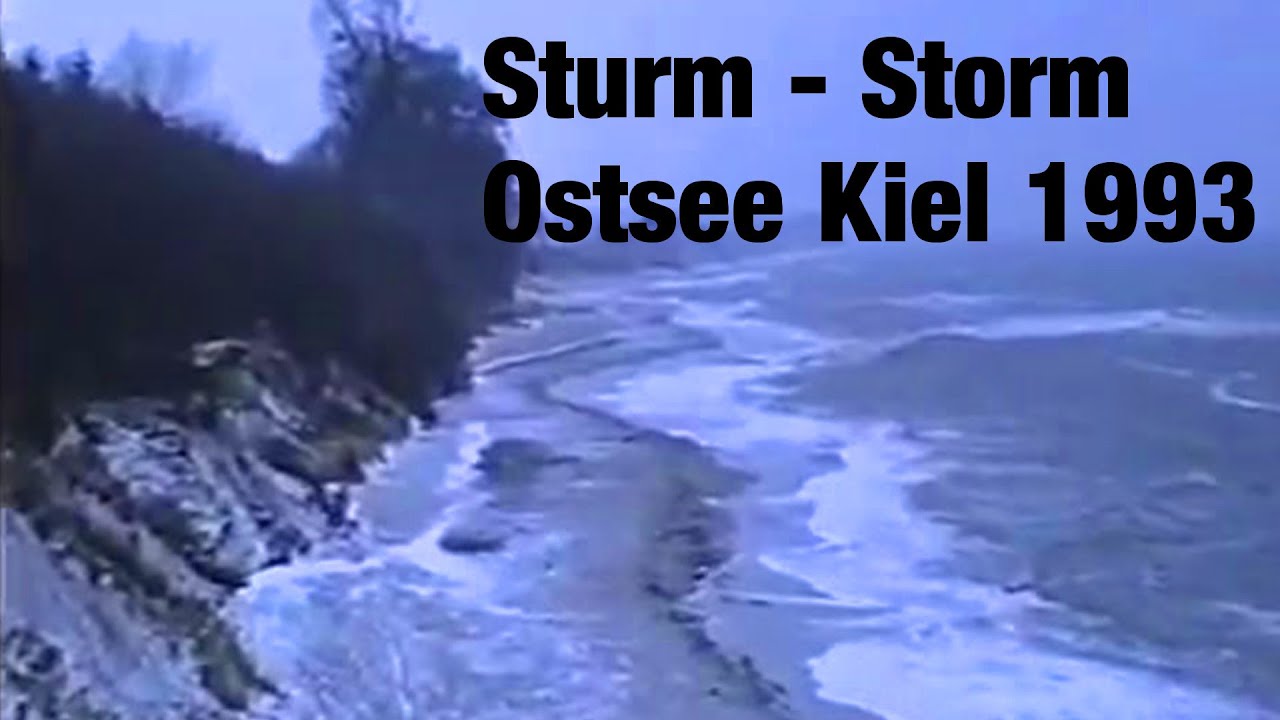 Herbststurm  OSTSEE, KIEL 1993 beim Leuchtturm Bülk -Autumn storm on the Baltic Sea