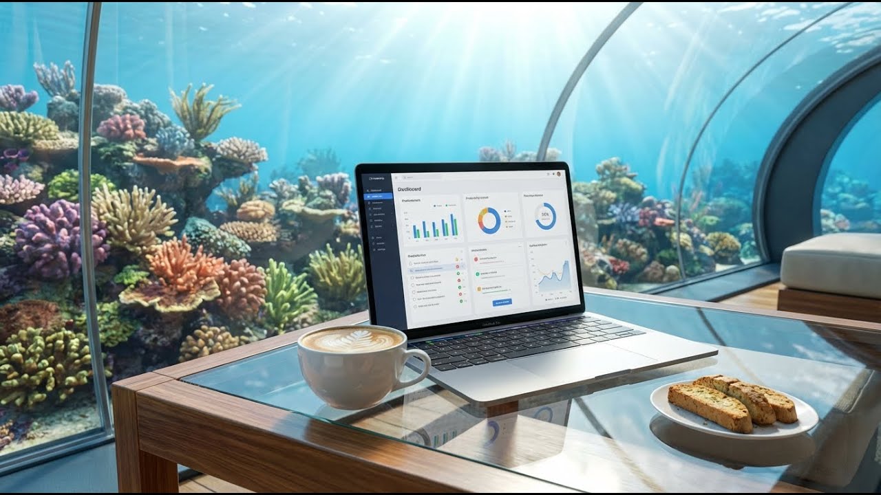 Colorful Coral Reef Jazz 🐠 Relaxing Music in a Futuristic Underwater Lounge