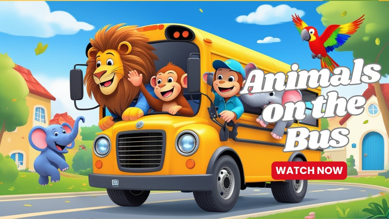 The Animals on the Bus Go Roar Roar Roar | Kids Song & Animation
