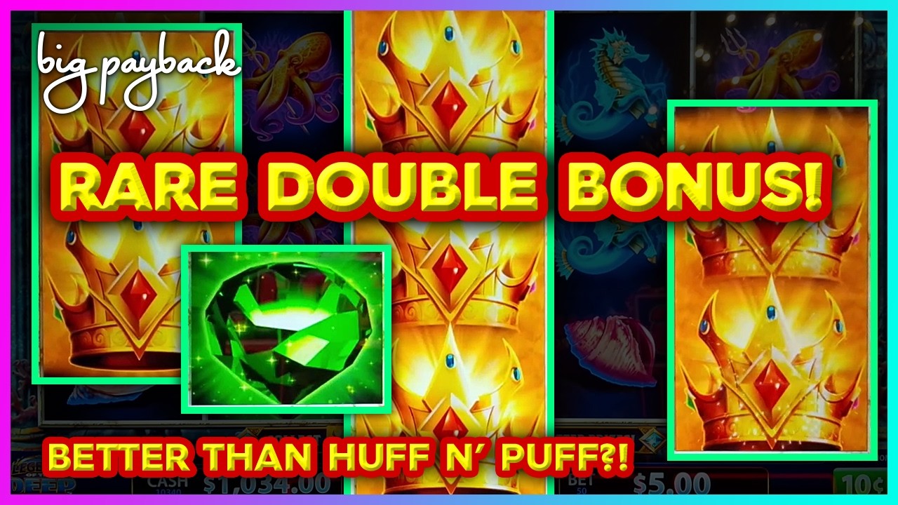 Huff N' Puff BUT BETTER?! Legends of the Deep Slot - DOUBLE BONUS! Downtown Grand Las Vegas!