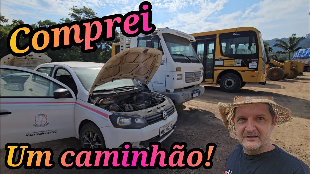 Visita aos ve&iacute;culos do leil&atilde;o na Prefeitura de Vitor Meireles SC, e comprei um caminh&atilde;o 